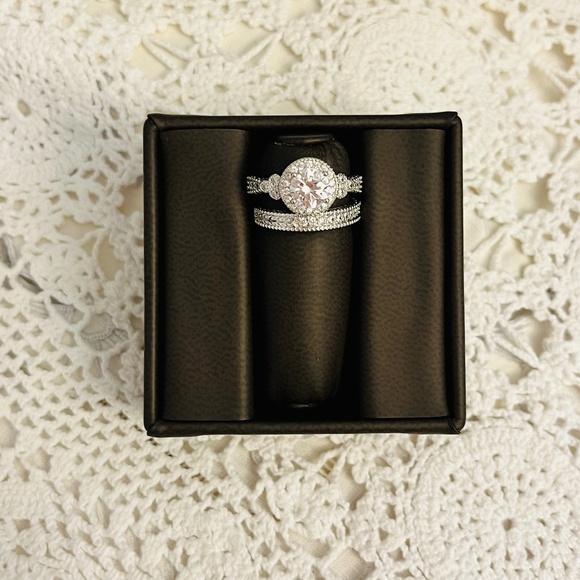 Sterling Silver CZ Stacking Engagement and Wedding Band Rings Size 6 NWT - Picture 2 of 8